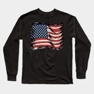 American Flag USA Long Sleeve T-Shirt